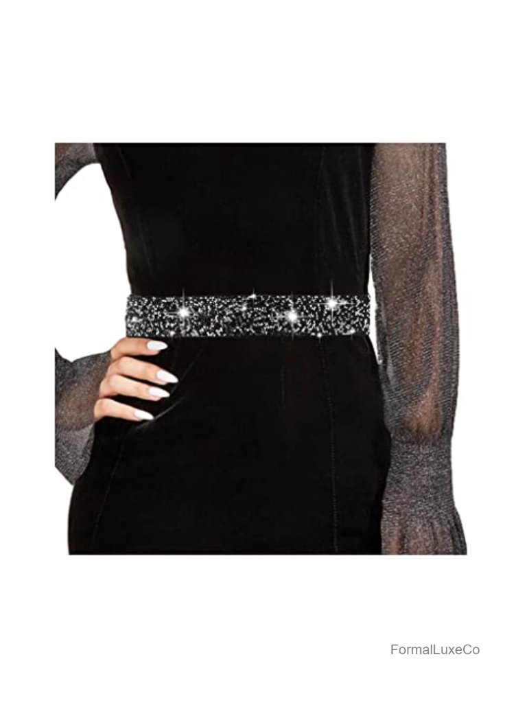 Rhinestone Elastic Waist Belt For Women Wedding Sash